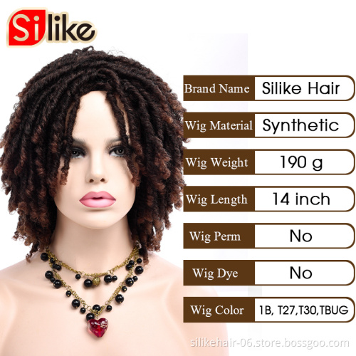 14 '' Soft Dreadlocks Wig Ombre Black Bug Curly Twist Crochet Braid Wig Heat Resistant Wigs Curly Twist Hair Faux Locs Crochet